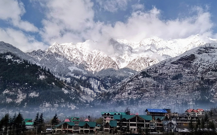 Foothills of Himalayas with Golden Temple